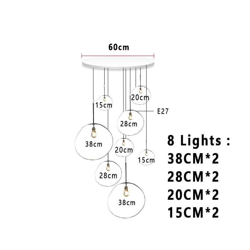 Nordic Lava Glass Multi-Color LED Cluster Pendant – Statement Chandelier