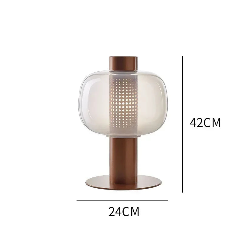 Italian Art Deco Glass Table Lamp – Designer LED Desk Light for Bedroom & Living Room