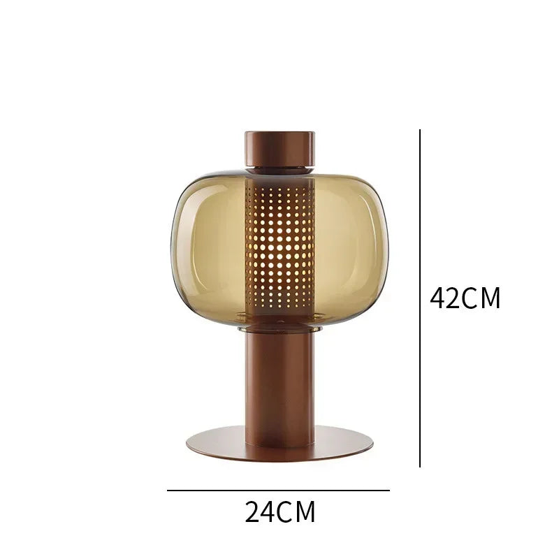 Italian Art Deco Glass Table Lamp – Designer LED Desk Light for Bedroom & Living Room