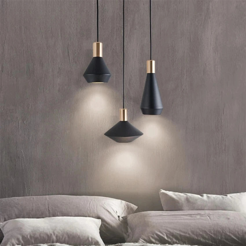 Modern Dome Pendant Light — Black & White, Dimmable LED