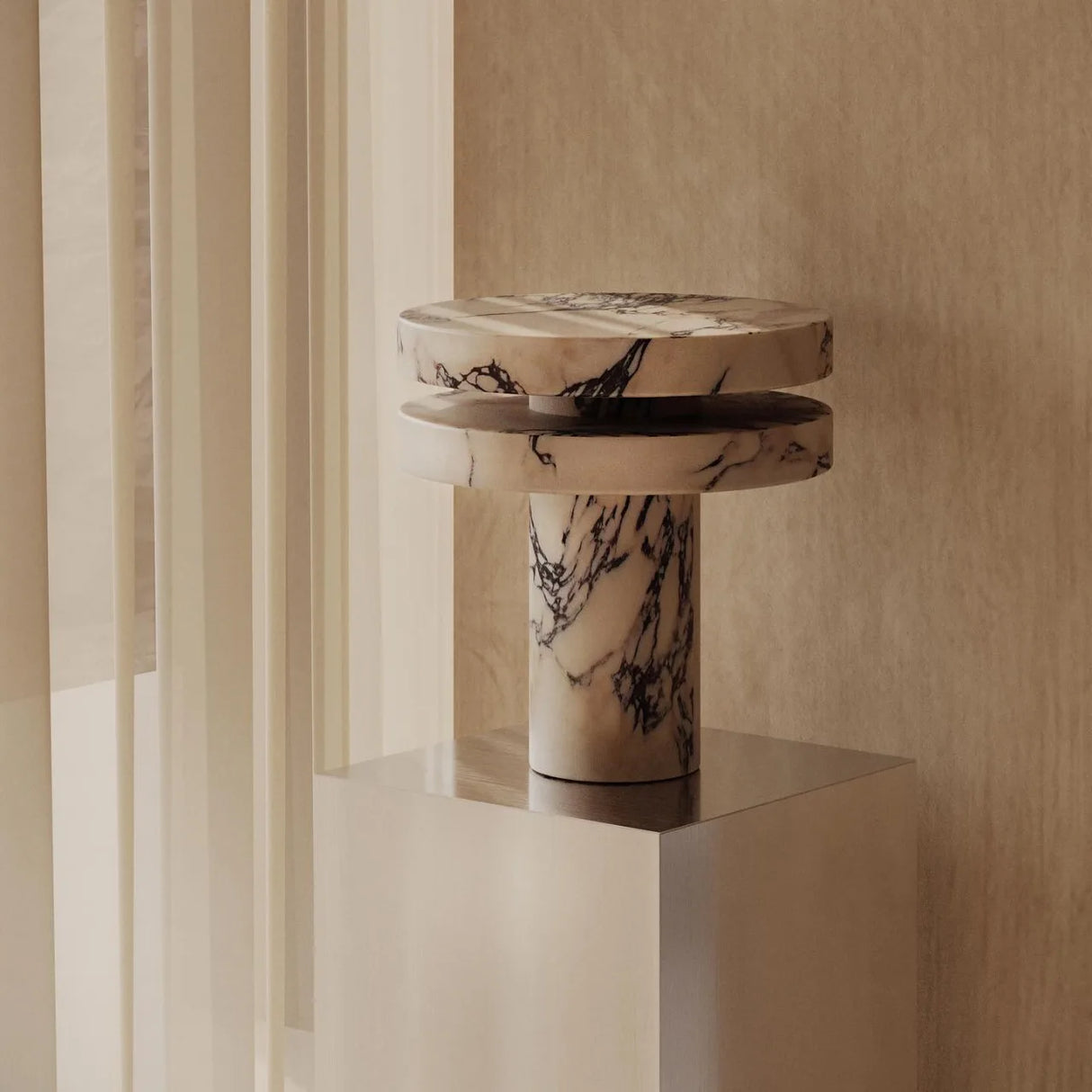 Lámpara de mesa de mármol postmoderna | Luz de acento de diseño para mesita de noche