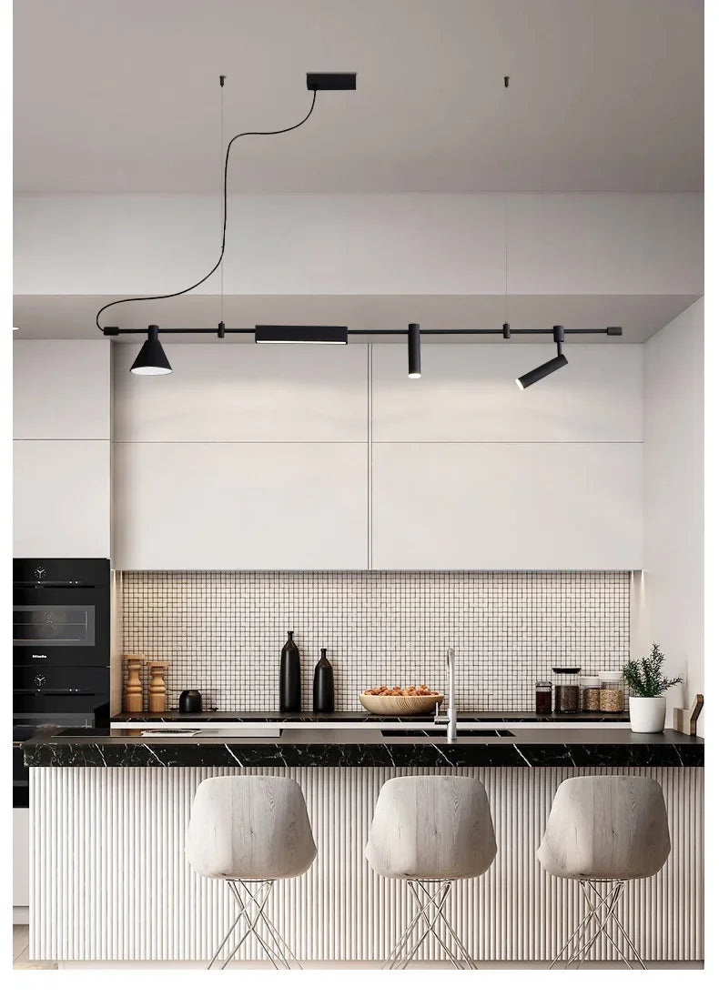 Nordic Black LED Chandelier | Suspension Ceiling Light