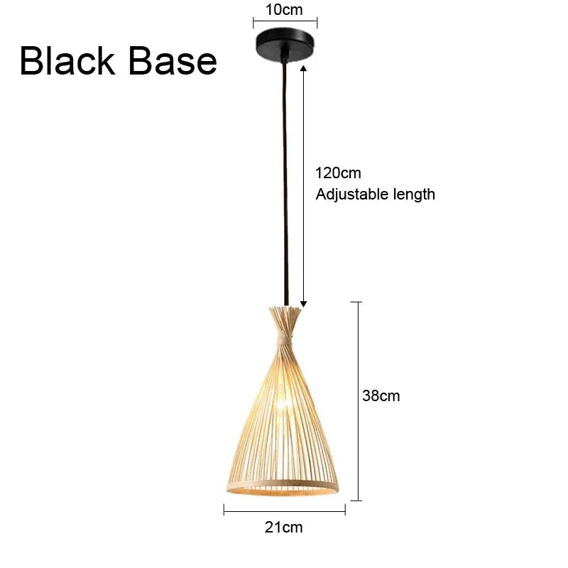 Handwoven Bamboo Pendant Light - Rattan Ceiling Lamp