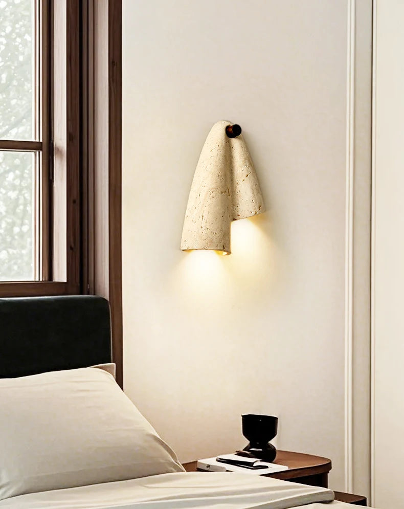 Wabi-Sabi Cave Stone Wall Sconce | Up & Down LED Wall Lamp