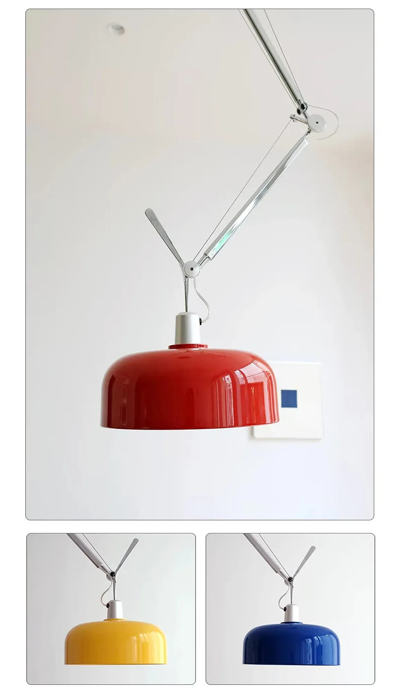 Memphis Swing-Arm Pendant Light — Colorful Modern Fixture