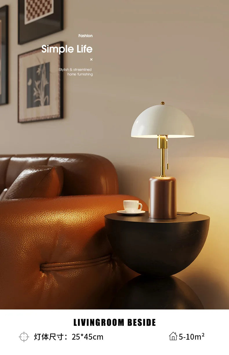 Retro Southeast Asian Solid Wood Table Lamp — Bedside Light