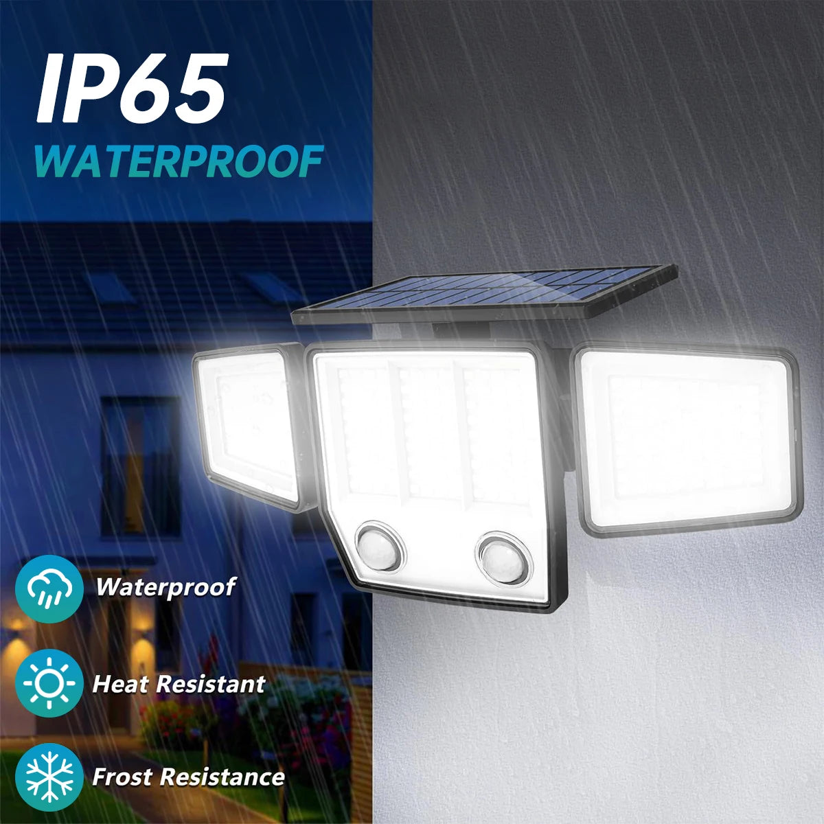 3000LM Solar Security Flood Light – Dual PIR Motion Sensor, 270° IP65