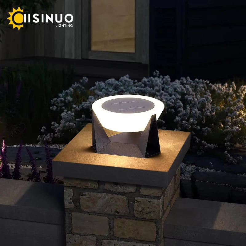 Solar LED Post Cap Light - IP65 Outdoor Pillar & Fence Light