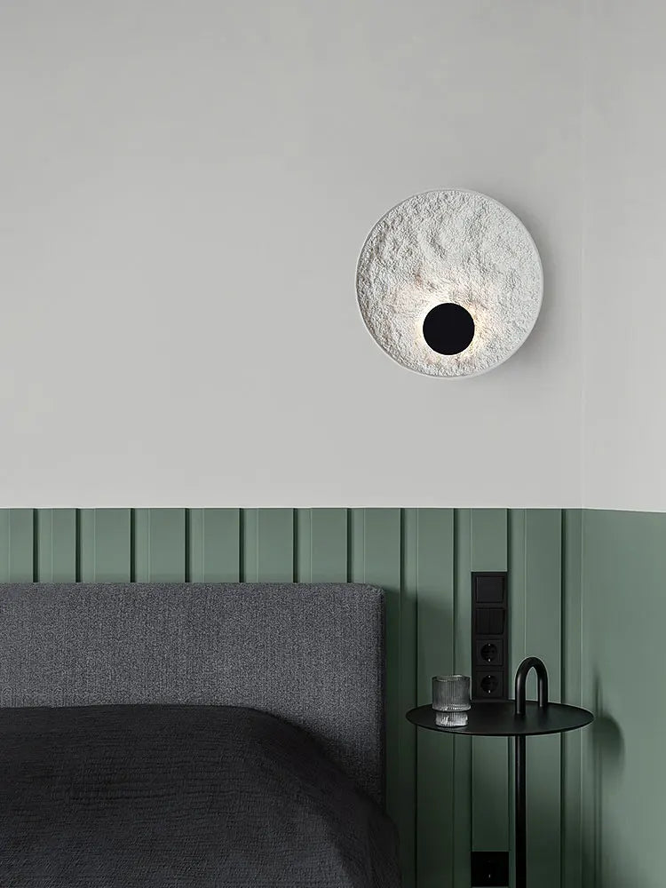 Nordic Lunar Eclipse Resin Wall Sconce, Art Bedside Lamp