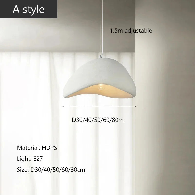 Nordic Wabi Sabi Ceiling Chandelier - Modern E27 LED Pendant Light