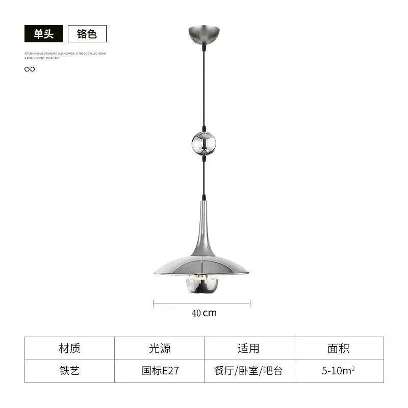 Modern Flying-Saucer Pulley Pendant Light