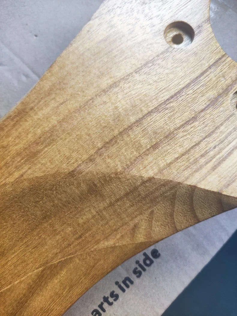 Low-Profile Wood Blade Ceiling Fan with LED Light & Remote