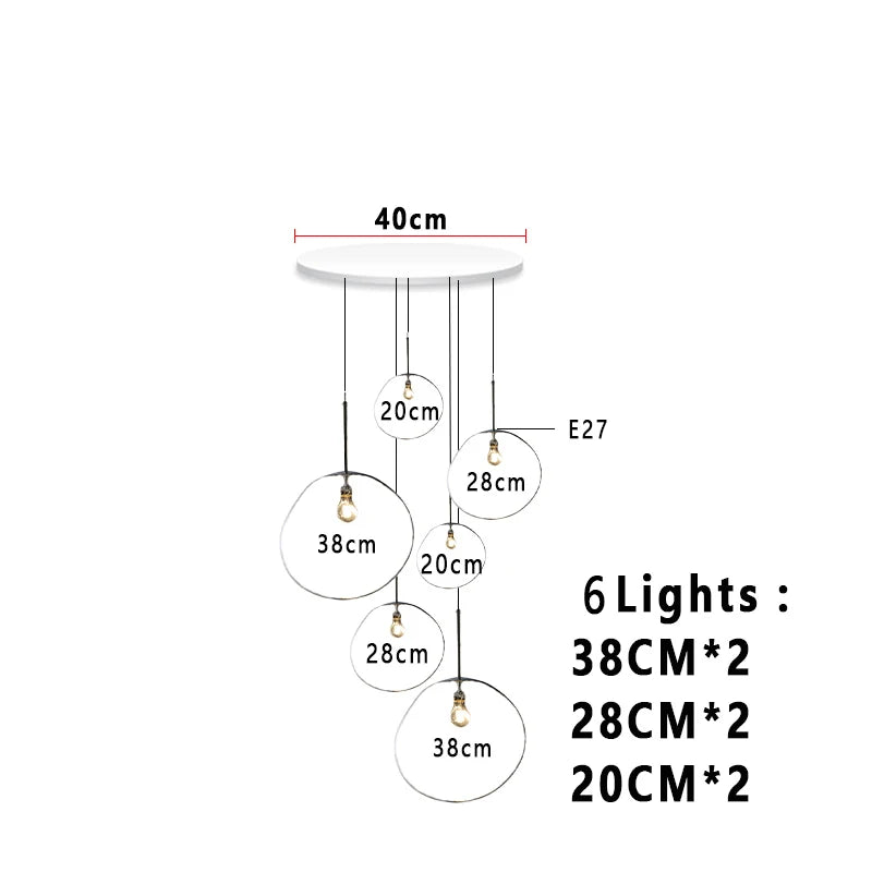 Nordic Lava Glass Multi-Color LED Cluster Pendant – Statement Chandelier