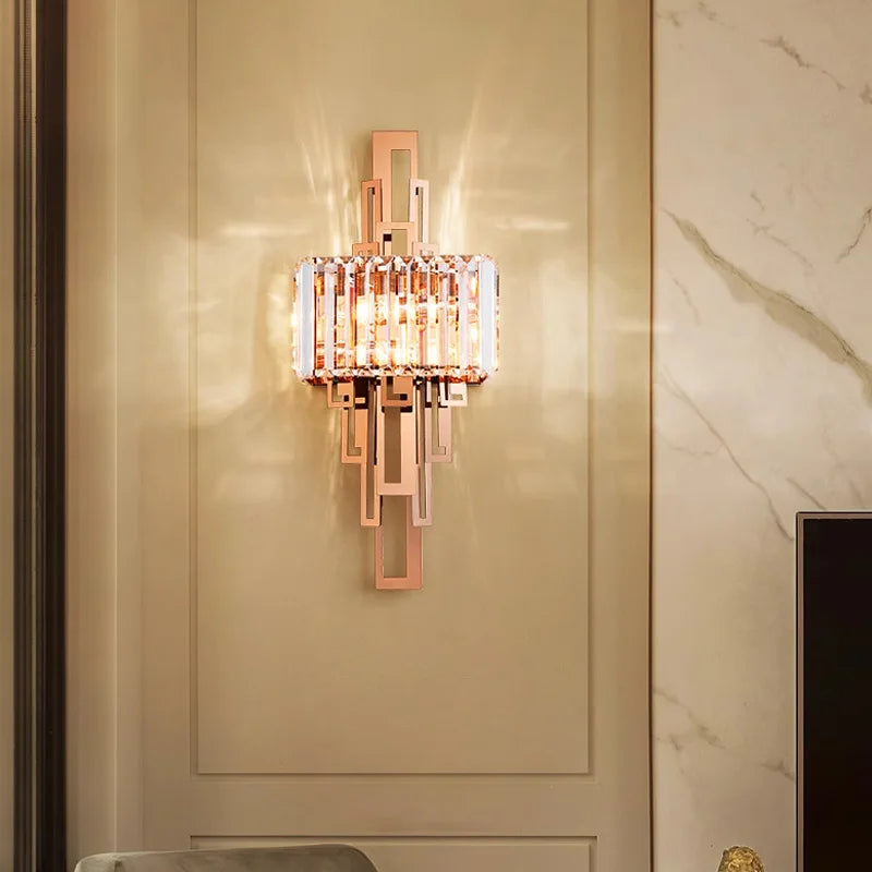 Modern Crystal Wall Sconce - LED Wall Light for Living Room, Bedroom and Hallway