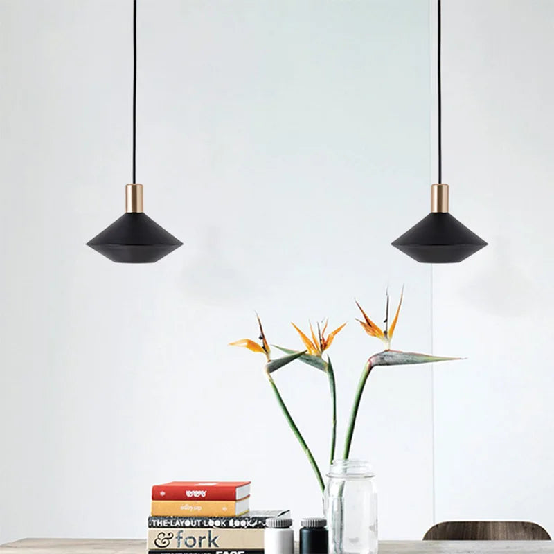 Modern Dome Pendant Light — Black & White, Dimmable LED