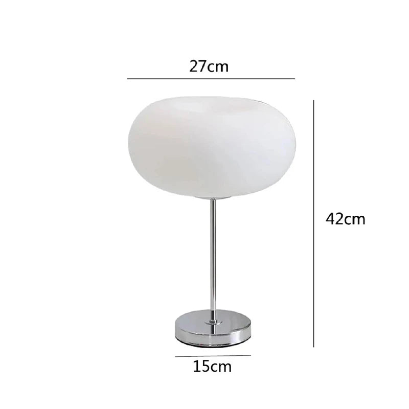 Modern White Glass Table Lamp for Bedroom & Living Room