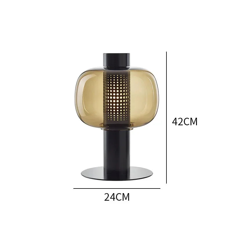 Italian Art Deco Glass Table Lamp – Designer LED Desk Light for Bedroom & Living Room