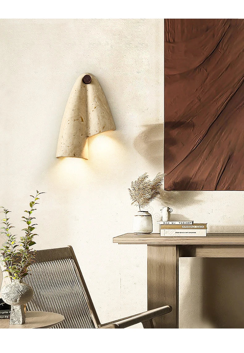 Wabi-Sabi Cave Stone Wall Sconce | Up & Down LED Wall Lamp