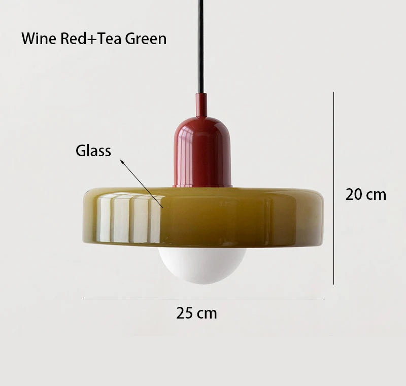 Nordic Retro Glass Pendant Light with E27 LED