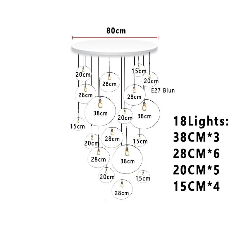 Nordic Lava Glass Multi-Color LED Cluster Pendant – Statement Chandelier