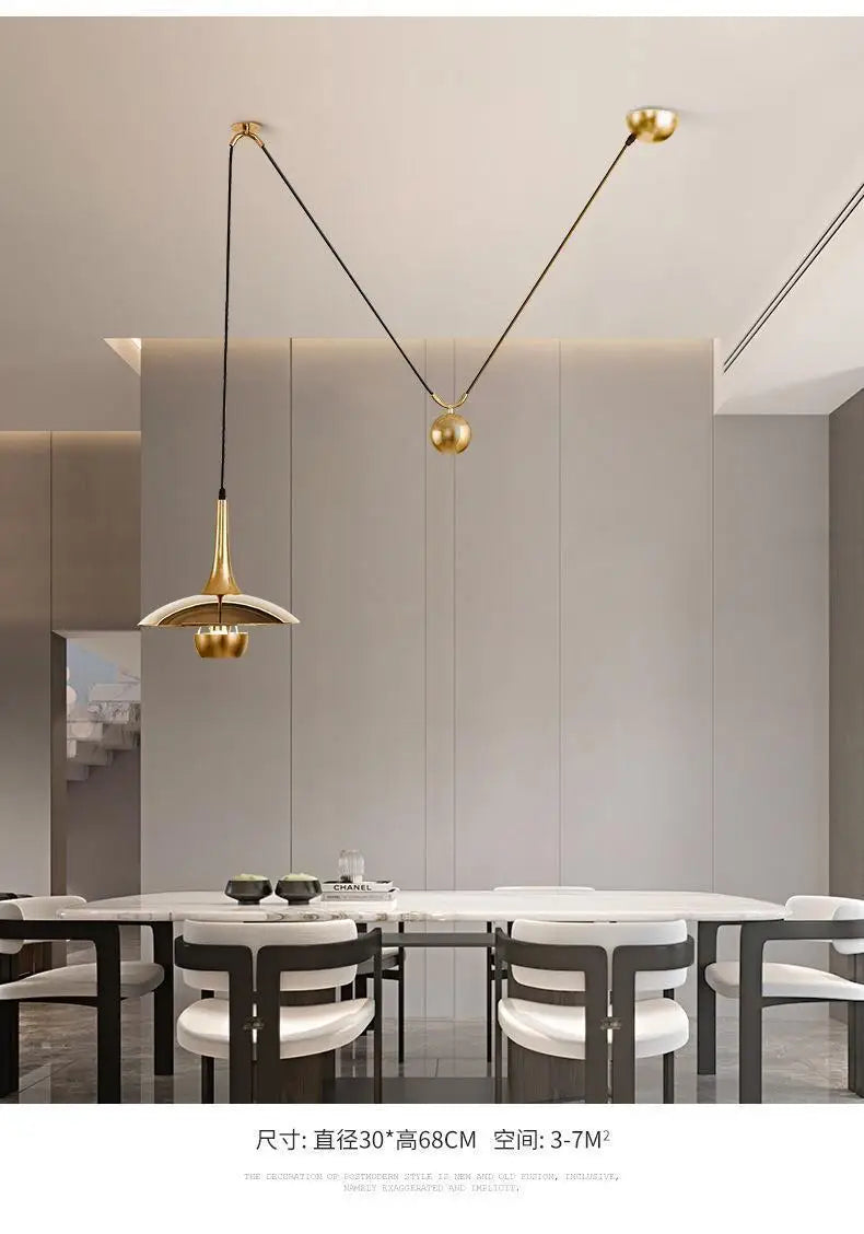Modern Flying-Saucer Pulley Pendant Light