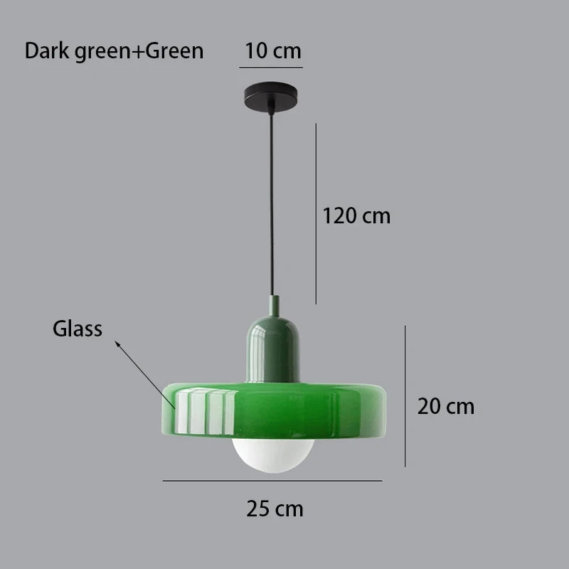 Nordic Glass Bauhaus Chandelier – Retro Pendant Light for Dining & Living Room