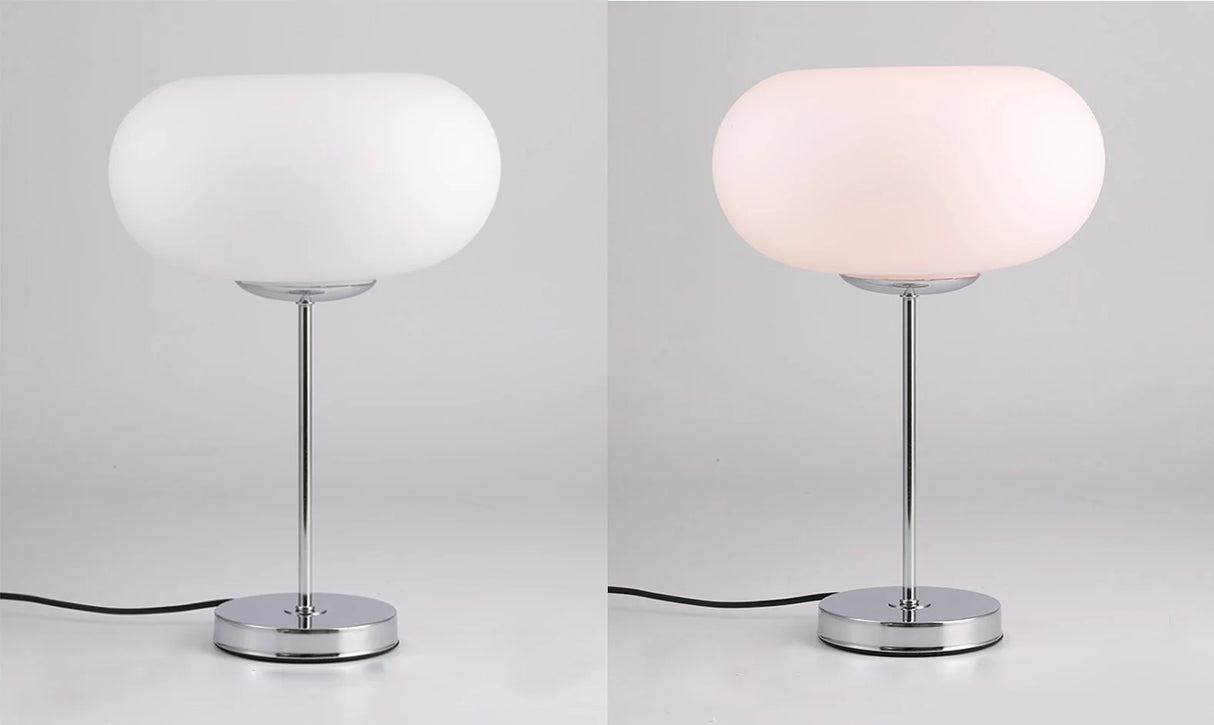 Modern White Glass Table Lamp for Bedroom & Living Room