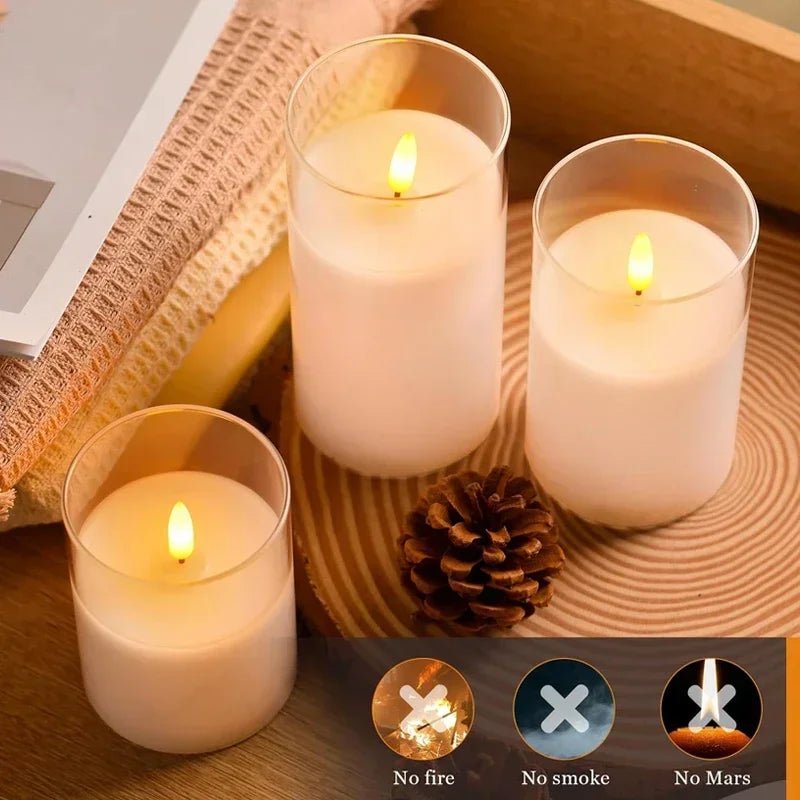 Acrylic Glass Battery Powered LED Flameless Candles - Hans Lumiere