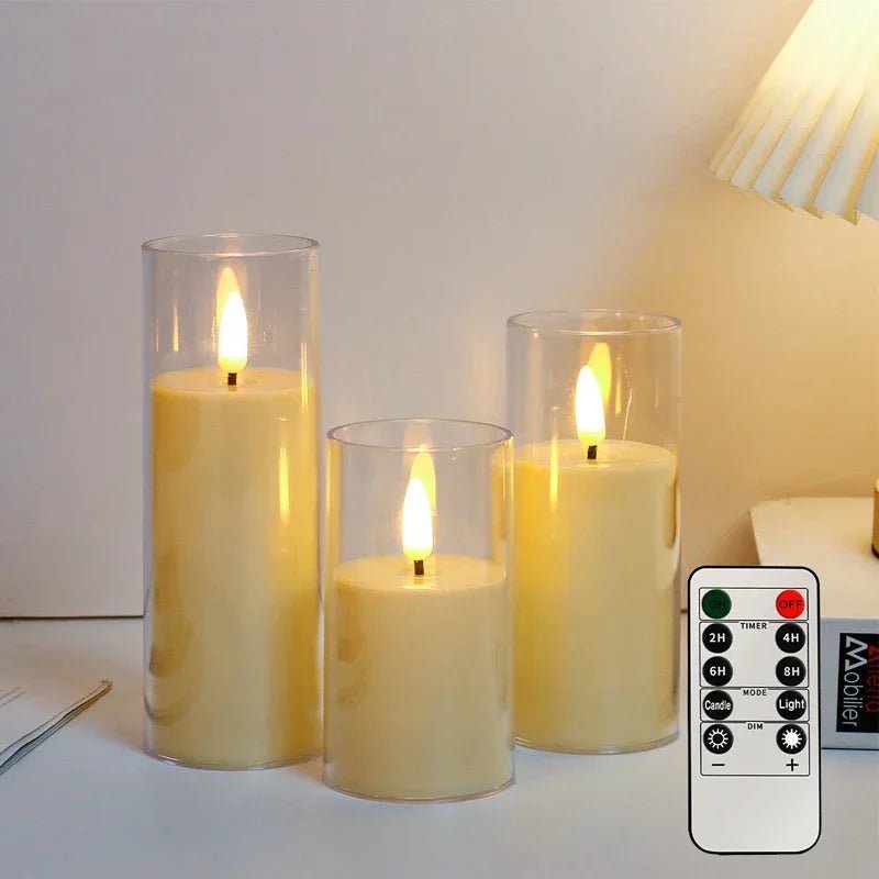 Acrylic Glass Battery Powered LED Flameless Candles - Hans Lumiere