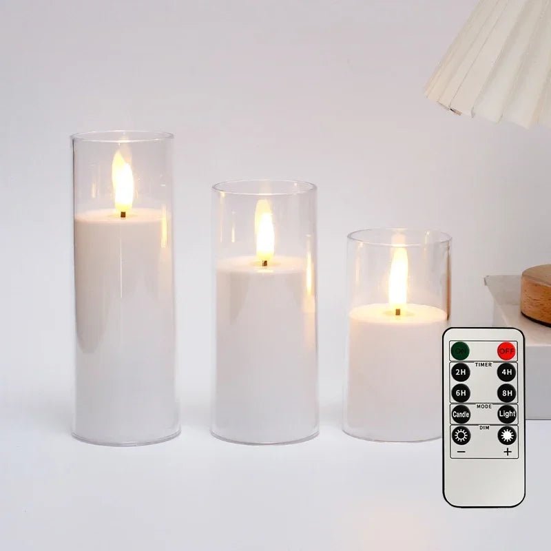 Acrylic Glass Battery Powered LED Flameless Candles - Hans Lumiere