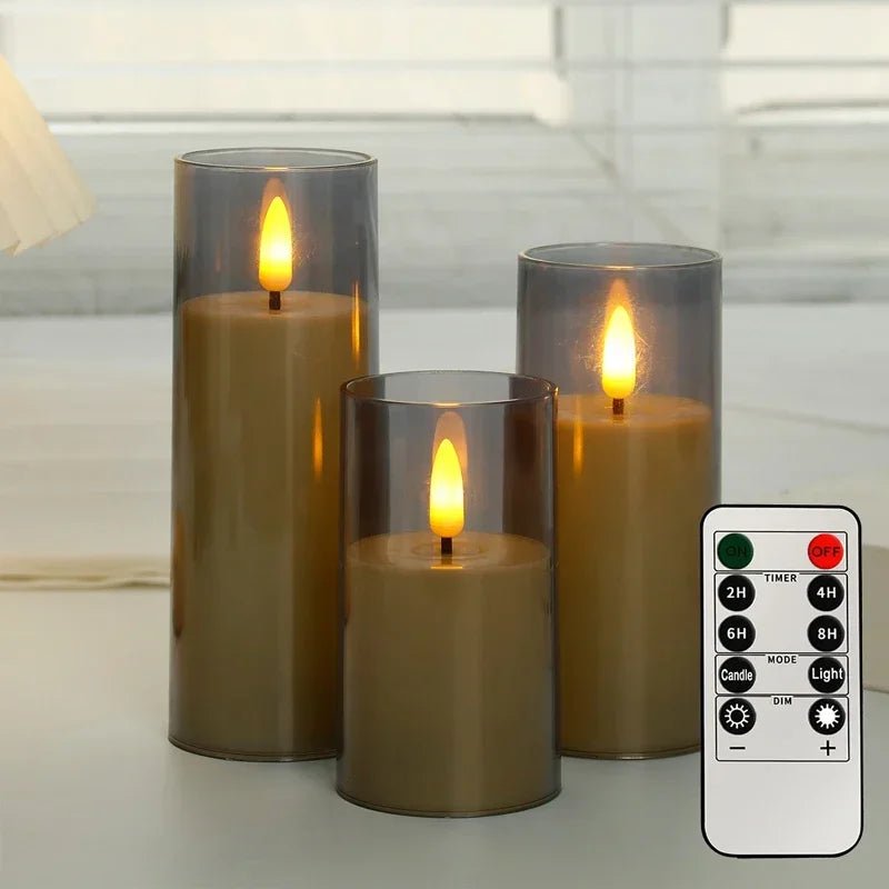 Acrylic Glass Battery Powered LED Flameless Candles - Hans Lumiere