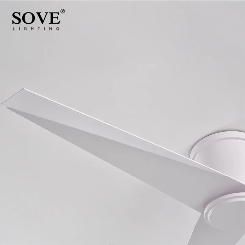 Aluminum Blade White Black Ceiling Fan With Remote Control - Hans Lumiere