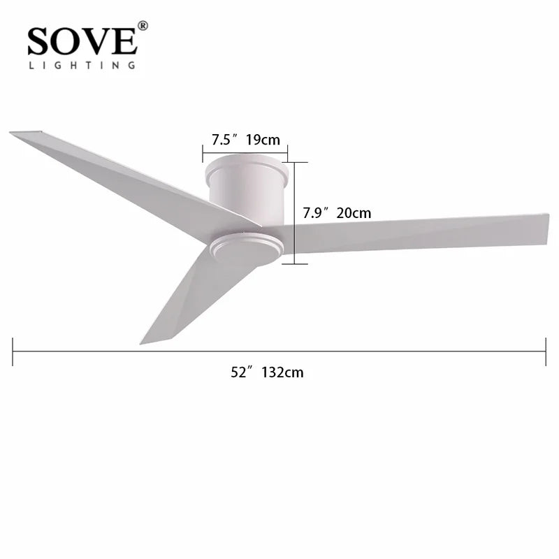 Aluminum Blade White Black Ceiling Fan With Remote Control - Hans Lumiere