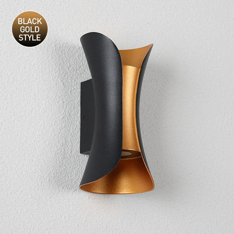 Aluminum LED Wall Sconce 12W, IP65 Waterproof Outdoor Indoor Light - Hans Lumiere