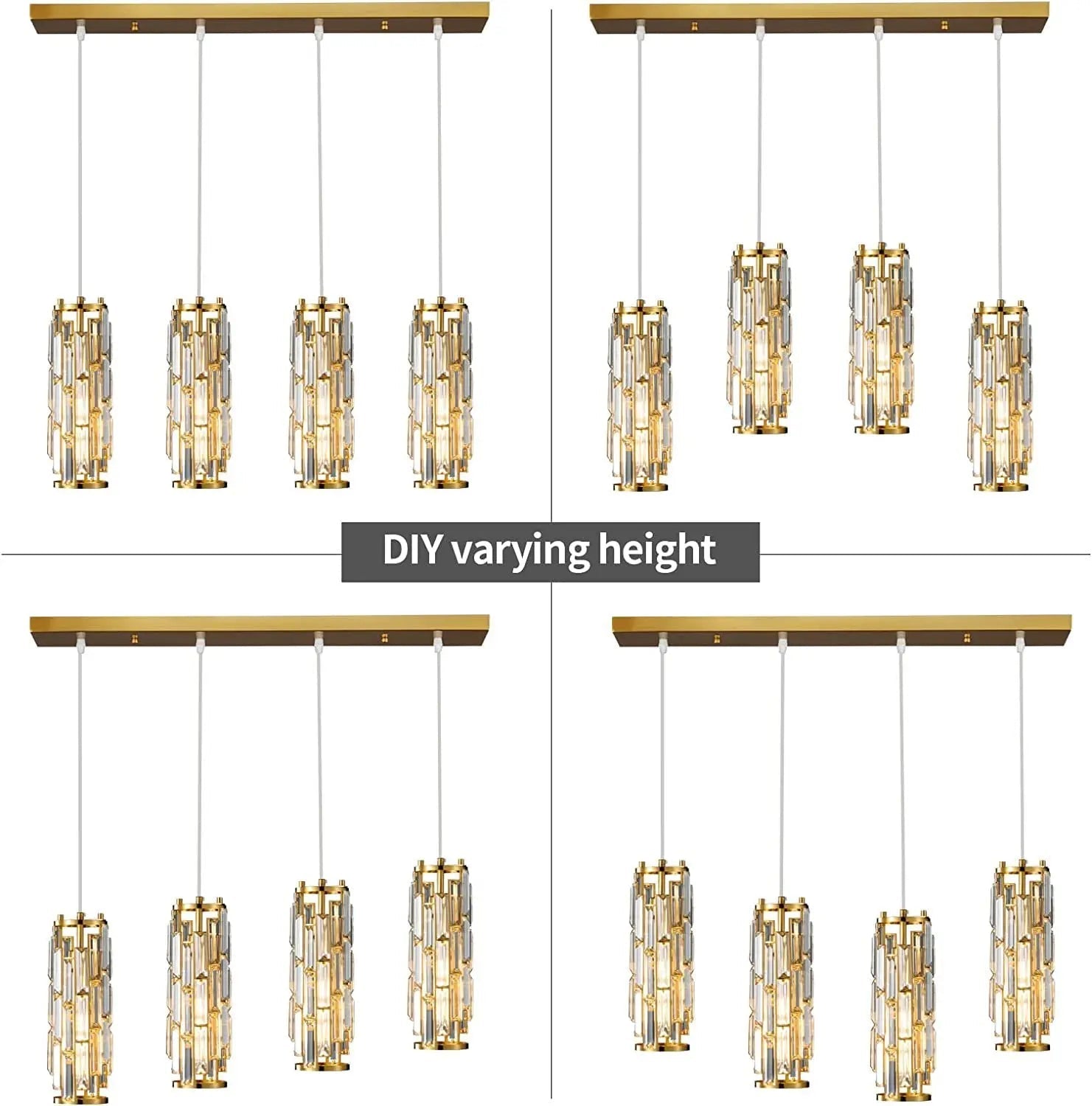 American Luxury Crystal Iron Dropping Pendant Lamp - Hans Lumiere