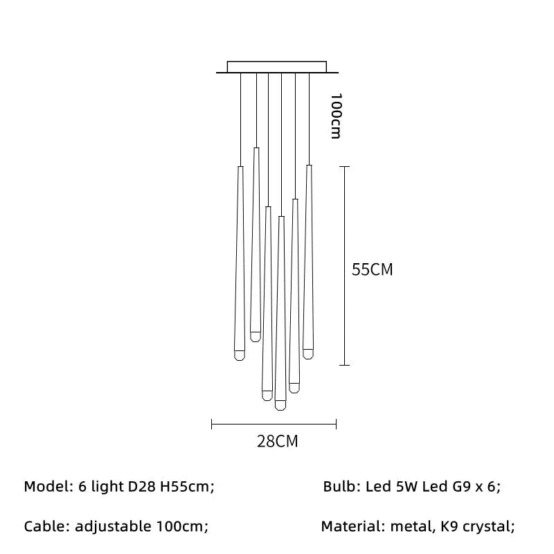American Retro Crystal LED Chandelier - Hans Lumiere