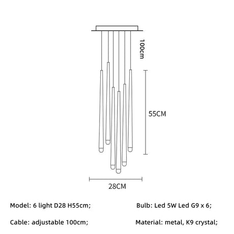 American Retro Crystal LED Chandelier - Hans Lumiere