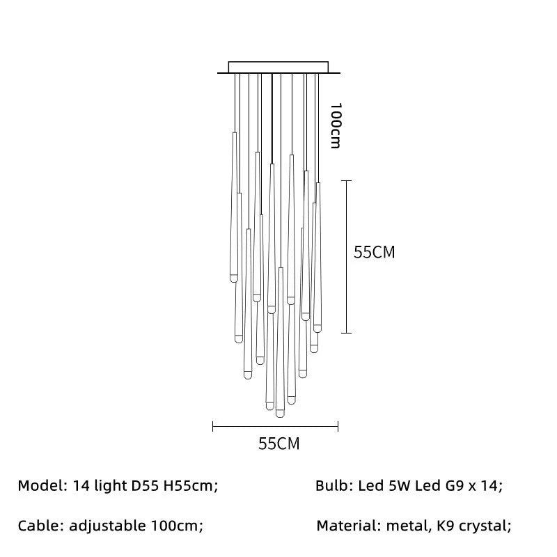 American Retro Crystal LED Chandelier - Hans Lumiere