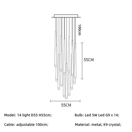 American Retro Crystal LED Chandelier - Hans Lumiere