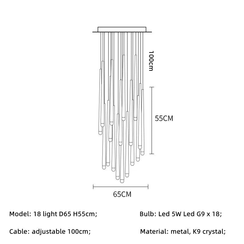 American Retro Crystal LED Chandelier - Hans Lumiere