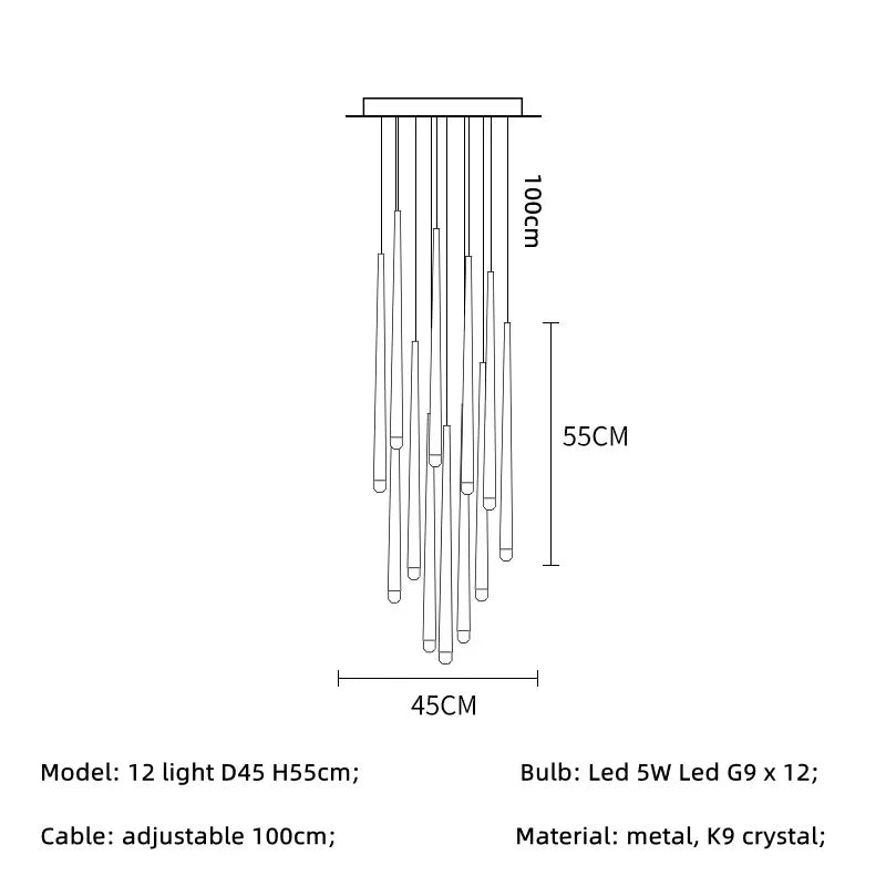 American Retro Crystal LED Chandelier - Hans Lumiere