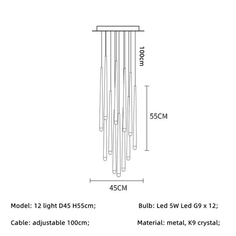 American Retro Crystal LED Chandelier - Hans Lumiere