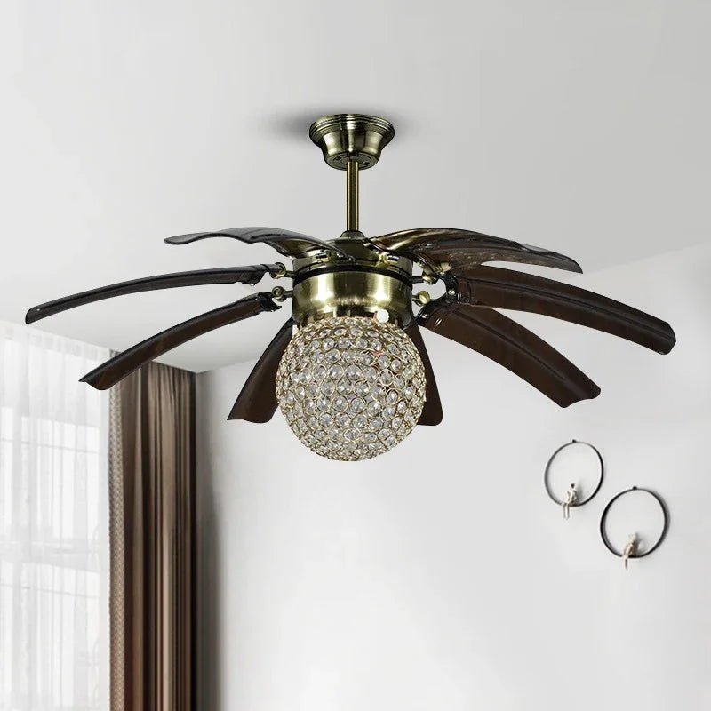 American Vintage LED Ceiling Fan Light With Remote Control - Hans Lumiere