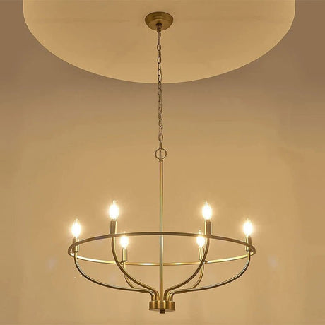 American Vintage Luxury Round Candle Iron Ceiling Chandelier - Hans Lumiere