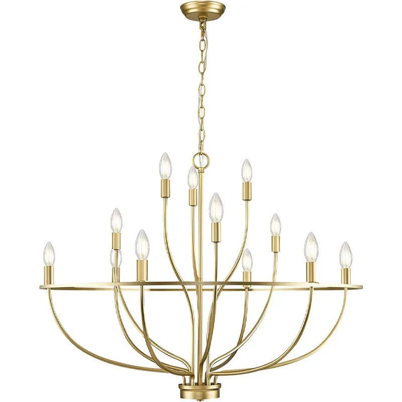American Vintage Luxury Round Candle Iron Ceiling Chandelier - Hans Lumiere