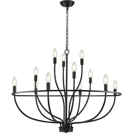 American Vintage Luxury Round Candle Iron Ceiling Chandelier - Hans Lumiere