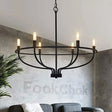 American Vintage Luxury Round Candle Iron Ceiling Chandelier - Hans Lumiere