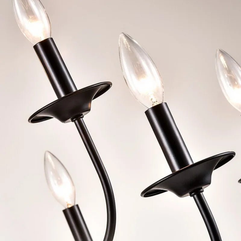 American Vintage Shaped Iron 9 Candle Chandelier - Hans Lumiere