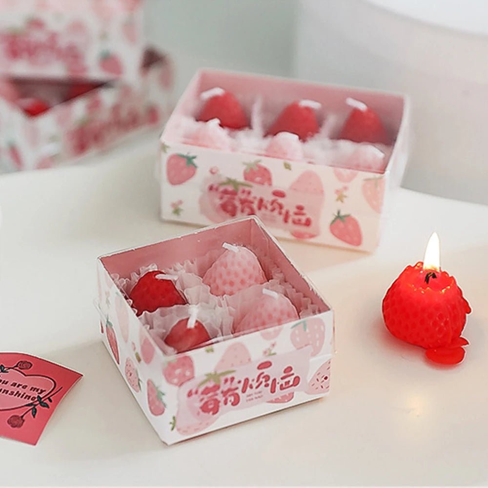 Aromatherapy Soy Wax Strawberry Candles - Hans Lumiere