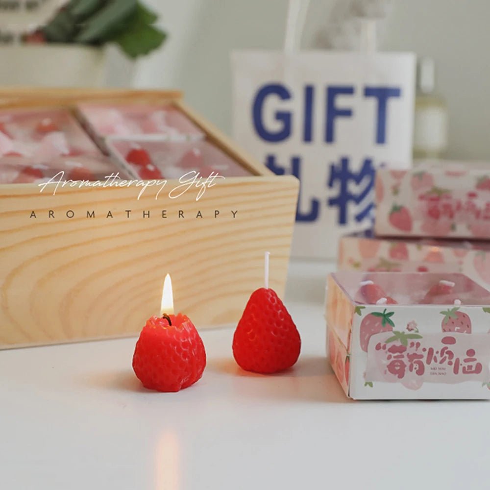 Aromatherapy Soy Wax Strawberry Candles - Hans Lumiere